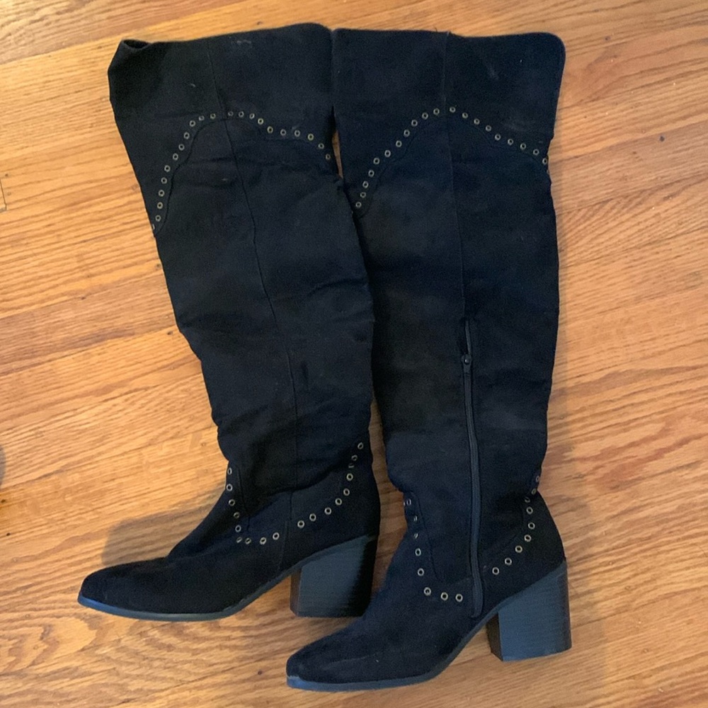 Over the knee black boot